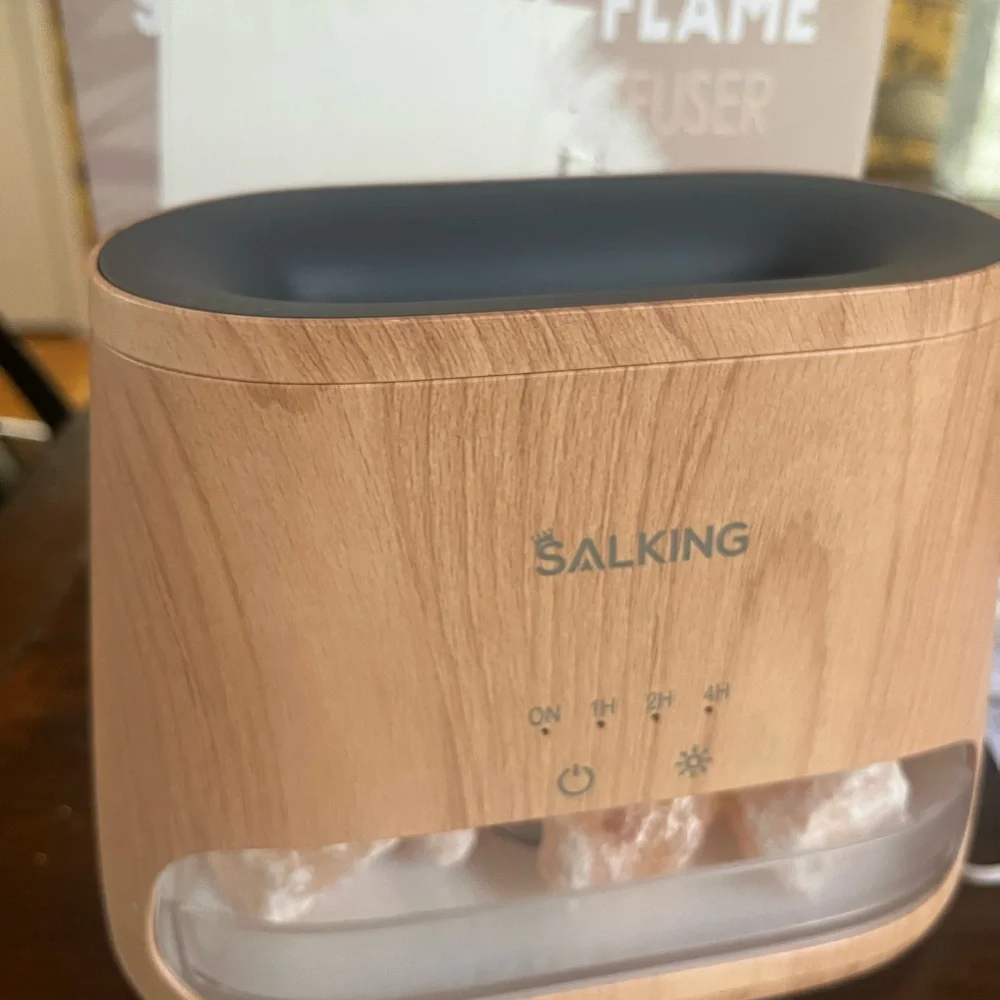 Orange Salt Lamp & Flame Essential Oil Diffuser